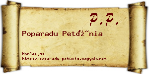 Poparadu Petúnia névjegykártya